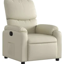 Sale vidaXL Reclinerfåtölj gräddvit konstläder Kräm