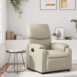 Sale vidaXL Reclinerfåtölj gräddvit konstläder Kräm