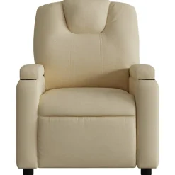 vidaXL Reclinerfåtölj gräddvit tyg