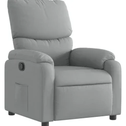 Best vidaXL Reclinerfåtölj tyg Ljusgrå