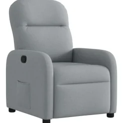 vidaXL Reclinerfåtölj ljusgrå tyg