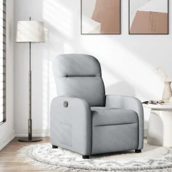 vidaXL Reclinerfåtölj ljusgrå tyg