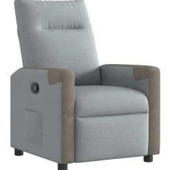 New vidaXL Reclinerfåtölj tyg Ljusgrå