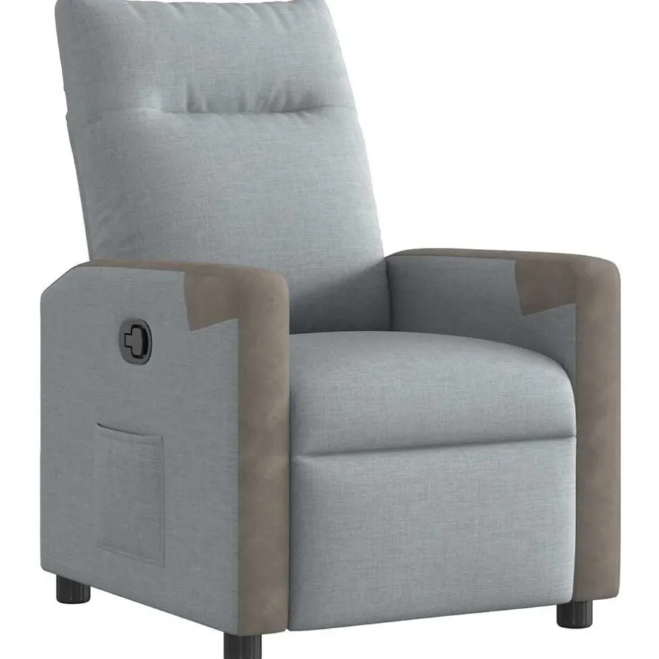 New vidaXL Reclinerfåtölj tyg Ljusgrå