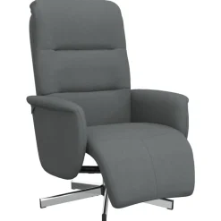 Hot vidaXL Reclinerfåtölj med fotstöd tyg Mörkgrå