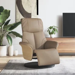 vidaXL Reclinerfåtölj med fotstöd cappuccino konstläder