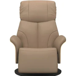 vidaXL Reclinerfåtölj med fotstöd cappuccino konstläder