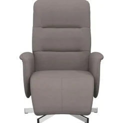 vidaXL Reclinerfåtölj med fotstöd taupe tyg