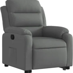 Hot vidaXL Reclinerfåtölj med uppresningshjälp tyg Mörkgrå