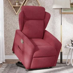 Best vidaXL Reclinerfåtölj med uppresningshjälp tyg Vinröd