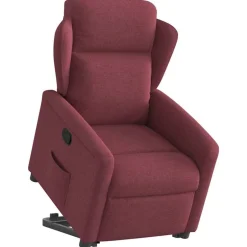 Best vidaXL Reclinerfåtölj med uppresningshjälp tyg Vinröd