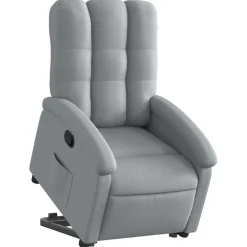 New vidaXL Reclinerfåtölj med uppresningshjälp tyg Ljusgrå