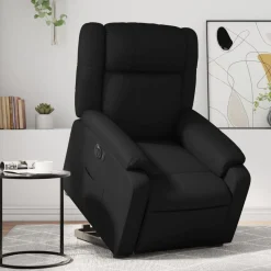 vidaXL Reclinerfåtölj med uppresningshjälp svart konstläder