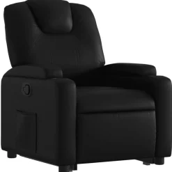 vidaXL Reclinerfåtölj med uppresningshjälp svart konstläder