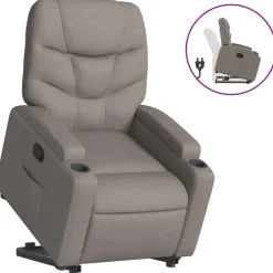 Sale vidaXL Reclinerfåtölj med uppresningshjälp tyg Taupe