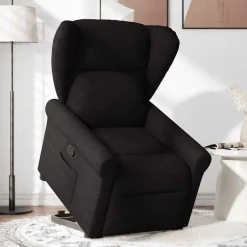 Hot vidaXL Reclinerfåtölj med uppresningshjälp tyg Svart