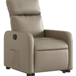 Clearance vidaXL Reclinerfåtölj med uppresningshjälp konstläder Cappuccino