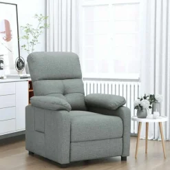 Online vidaXL Reclinerfåtölj tyg Mörkgrå