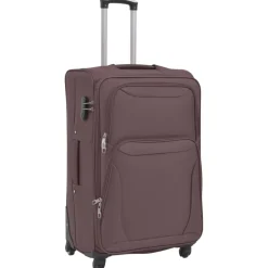 vidaXL Resväskor 3 st kaffebrun soft case
