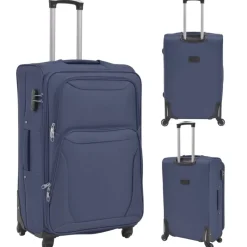 Sale vidaXL Resväskor 3 st soft case Marinblå