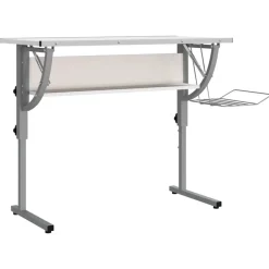 vidaXL Ritbord vit och grå 110x53x(58-87) cm konstruerat trä och stål