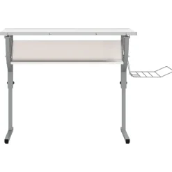 vidaXL Ritbord vit och grå 110x53x(58-87) cm konstruerat trä och stål