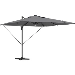 Best vidaXL Roma Parasol med LED -remsljus 286 x 284 x 270 cm Antracit