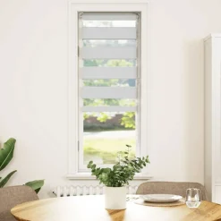 vidaXL Rullgardin zebra vit 40x100 cm tyg bredd 35,9 cm polyester