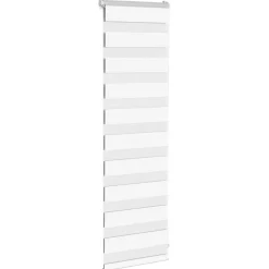 vidaXL Rullgardin zebra vit 40x100 cm tyg bredd 35,9 cm polyester