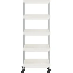 vidaXL Rullvagn 5 våningar vit 42x29x128 cm järn och ABS