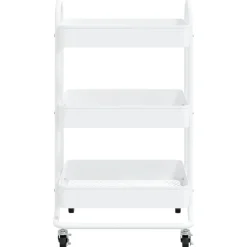 vidaXL Rullvagn 3 våningar vit 43x34x79 cm stål