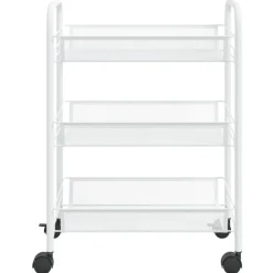 vidaXL Rullvagn 3 våningar vit 46x26x64 cm järn