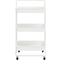 vidaXL Rullvagn 3 våningar vit 42x35x85 cm järn och ABS