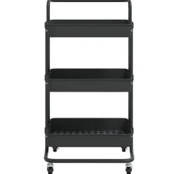 Online vidaXL Rullvagn 3 våningar 42x35x85 cm järn och ABS Svart