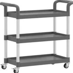 Online vidaXL Rullvagn 3 våningar 77x34x72 cm aluminium Grå