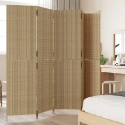 vidaXL Rumsavdelare 5 paneler beige konstrottning