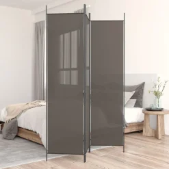 vidaXL Rumsavdelare 3 paneler antracit 150x220 cm tyg
