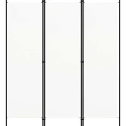 vidaXL Rumsavdelare 3 paneler vit 150x180 cm