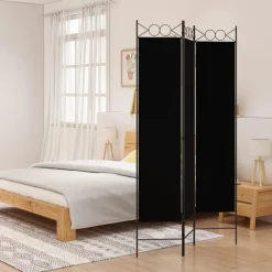 Sale vidaXL Rumsavdelare 3 paneler 120x200 cm tyg Svart