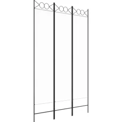 vidaXL Rumsavdelare 3 paneler vit 120x200 cm tyg