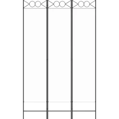 vidaXL Rumsavdelare 3 paneler vit 120x200 cm tyg