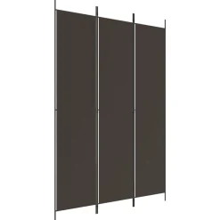 vidaXL Rumsavdelare 3 paneler 150x220 cm brun tyg