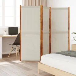 vidaXL Rumsavdelare 3 paneler ljusgrå 210x180 cm