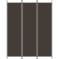 vidaXL Rumsavdelare 3 paneler 150 x 200 cm brun tyg