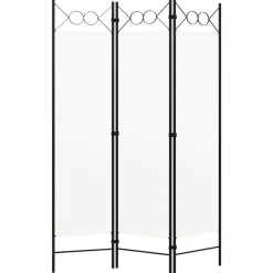 vidaXL Rumsavdelare 3 paneler vit 120x180 cm