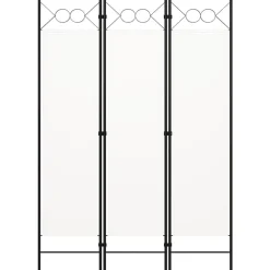 vidaXL Rumsavdelare 3 paneler vit 120x180 cm