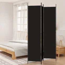 Sale vidaXL Rumsavdelare 3 paneler 150x220 cm tyg Svart