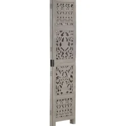 Outlet vidaXL Rumsavdelare 3 paneler handsnidad 120x165 cm mangoträ Grå