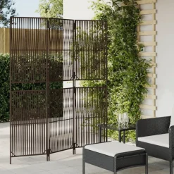 Hot vidaXL Rumsavdelare 3 paneler konstrottning Brun