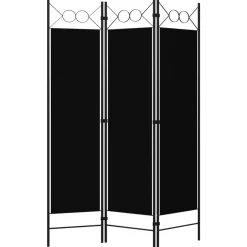 New vidaXL Rumsavdelare 3 paneler 120x180 cm Svart